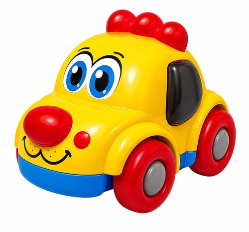 Cute dog yellow toy car - dog,